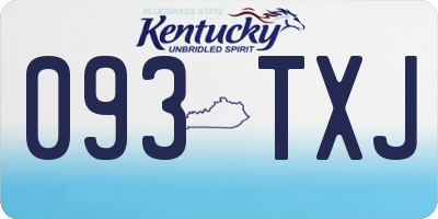 KY license plate 093TXJ