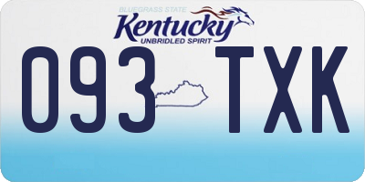 KY license plate 093TXK