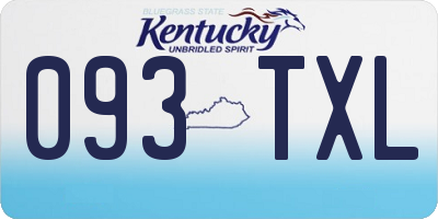 KY license plate 093TXL