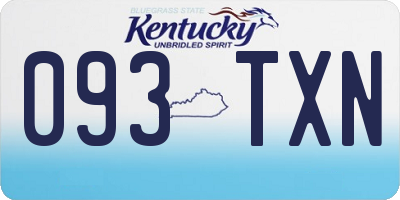 KY license plate 093TXN