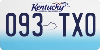 KY license plate 093TXO