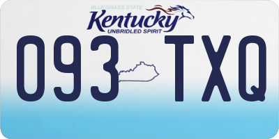 KY license plate 093TXQ