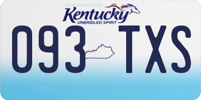 KY license plate 093TXS