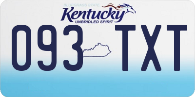 KY license plate 093TXT