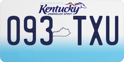 KY license plate 093TXU
