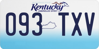 KY license plate 093TXV