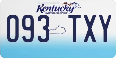 KY license plate 093TXY
