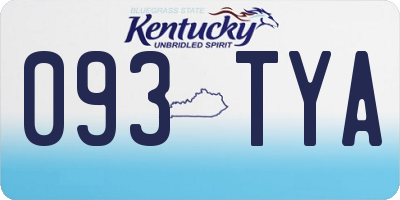 KY license plate 093TYA