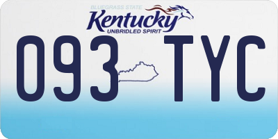 KY license plate 093TYC