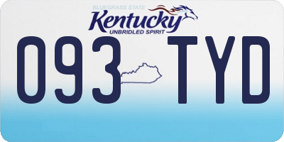 KY license plate 093TYD