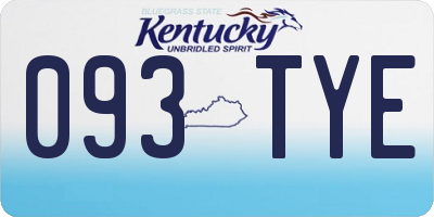 KY license plate 093TYE