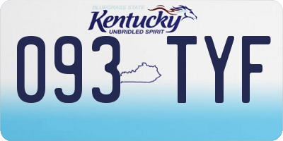 KY license plate 093TYF