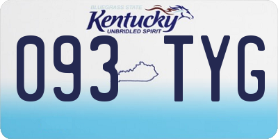 KY license plate 093TYG