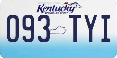 KY license plate 093TYI