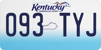 KY license plate 093TYJ