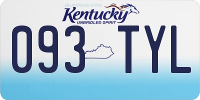 KY license plate 093TYL