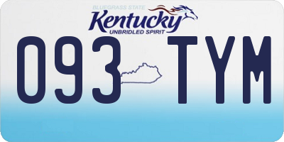 KY license plate 093TYM