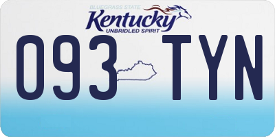 KY license plate 093TYN