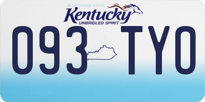 KY license plate 093TYO