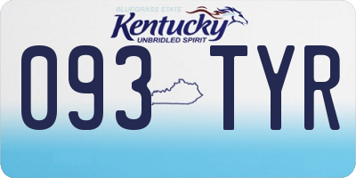 KY license plate 093TYR