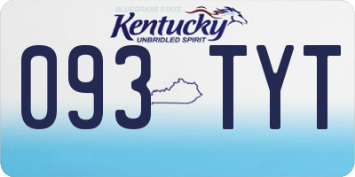KY license plate 093TYT