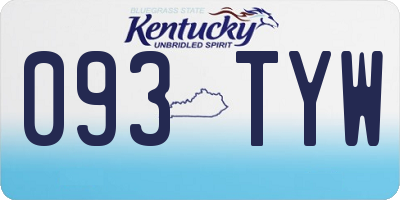 KY license plate 093TYW