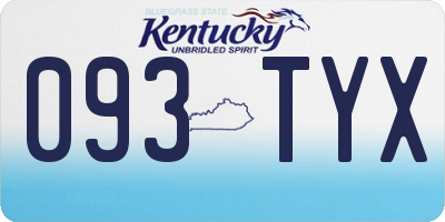 KY license plate 093TYX