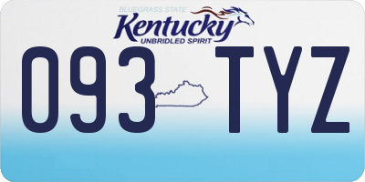 KY license plate 093TYZ