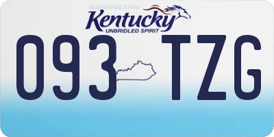 KY license plate 093TZG