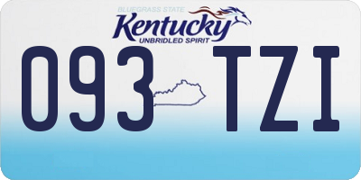 KY license plate 093TZI