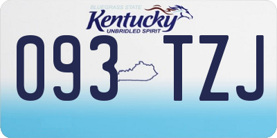 KY license plate 093TZJ