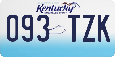 KY license plate 093TZK