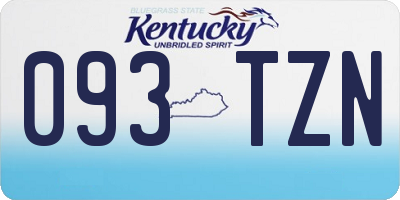 KY license plate 093TZN
