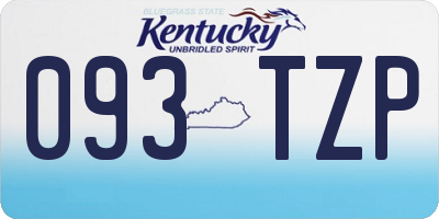 KY license plate 093TZP