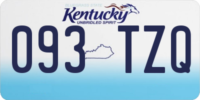 KY license plate 093TZQ