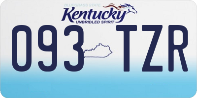 KY license plate 093TZR