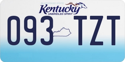 KY license plate 093TZT