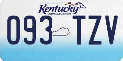 KY license plate 093TZV