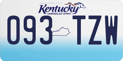 KY license plate 093TZW