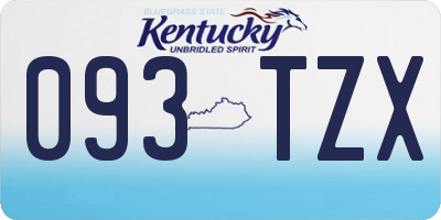 KY license plate 093TZX