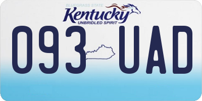 KY license plate 093UAD