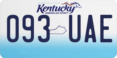 KY license plate 093UAE