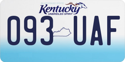 KY license plate 093UAF