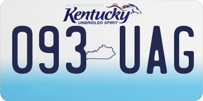 KY license plate 093UAG