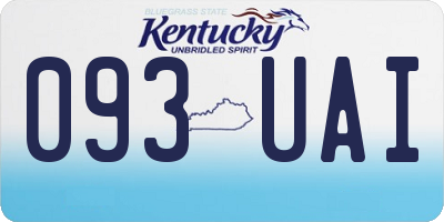 KY license plate 093UAI