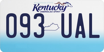 KY license plate 093UAL