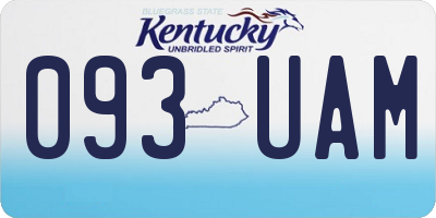 KY license plate 093UAM