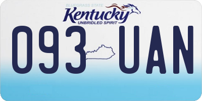 KY license plate 093UAN