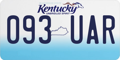 KY license plate 093UAR