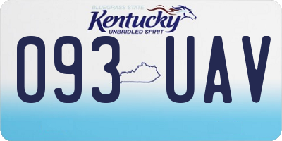 KY license plate 093UAV
